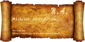 Michler Alfréda névjegykártya